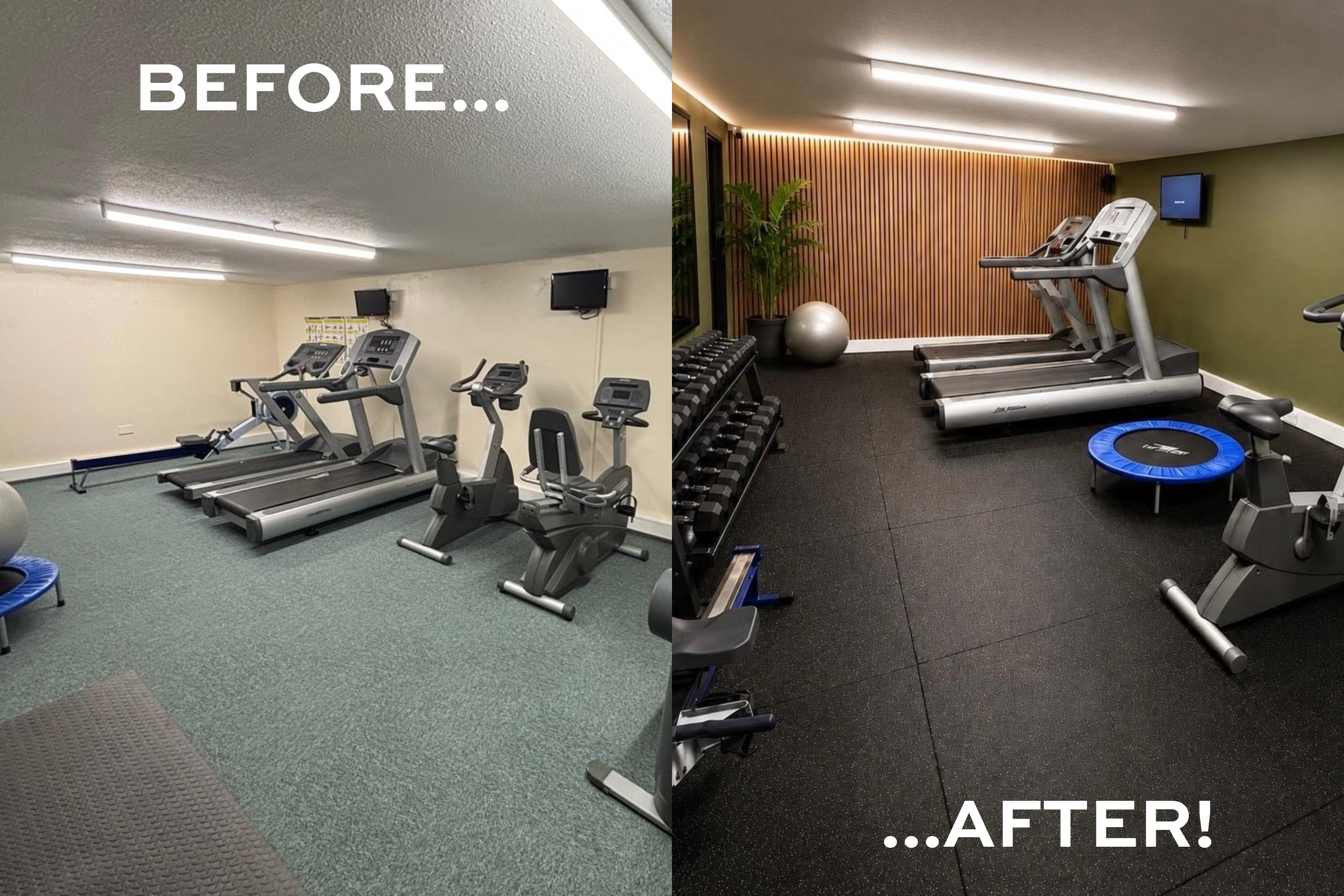 Fitness hub before and after